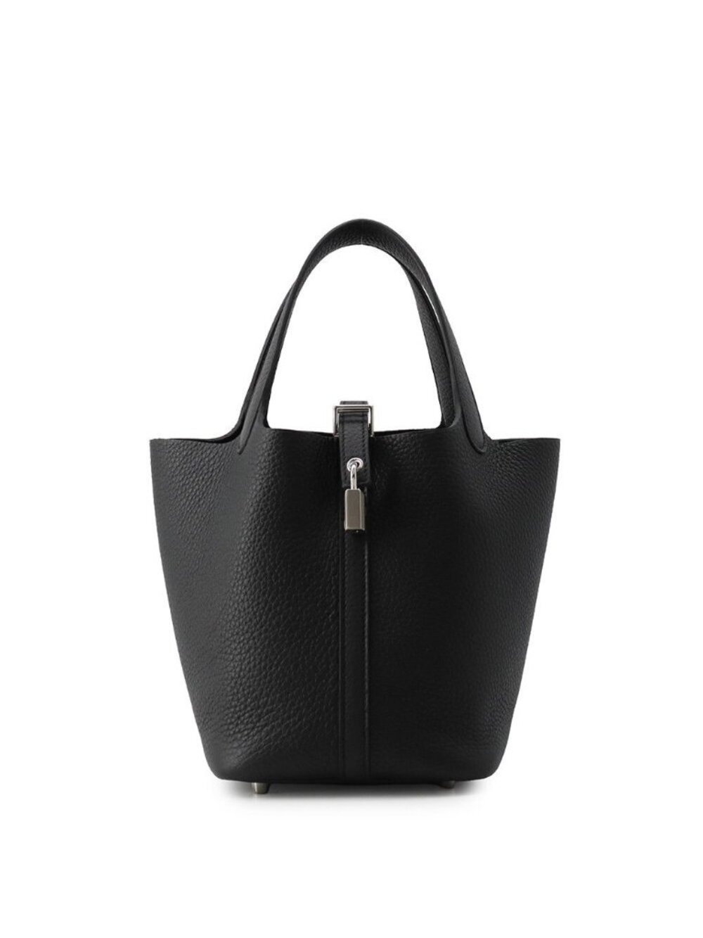 Hermes Handbag Picotin Lock PM Black Silver Taurillon Clemence